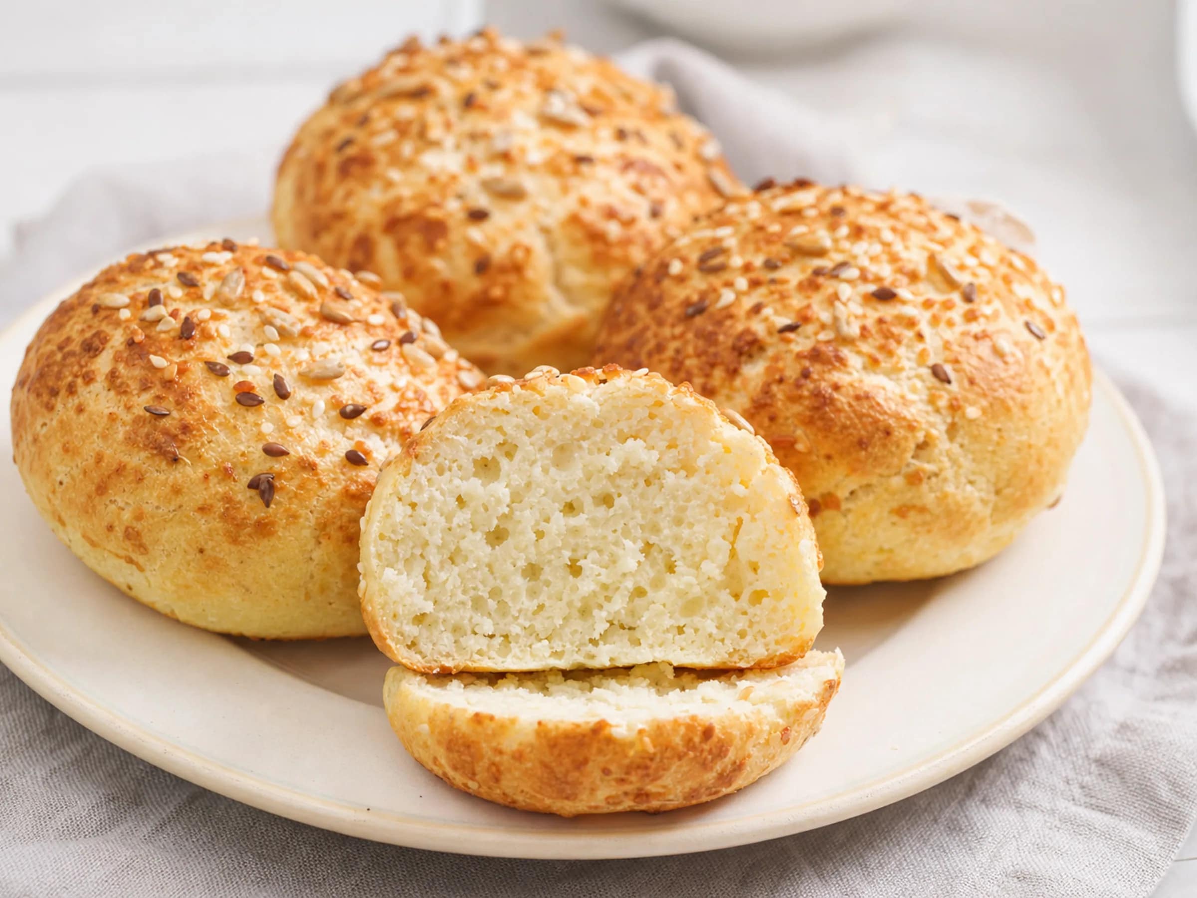 Eiweißbrötchen mit Quark ohne Mehl – saftig, ohne Hefe
